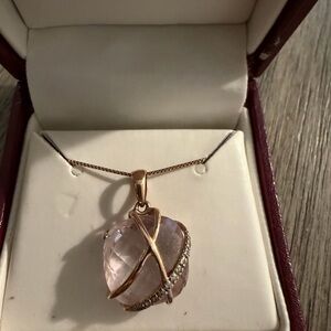 Kay Jewelers Rose Gold and Pink Gemstone Necklace